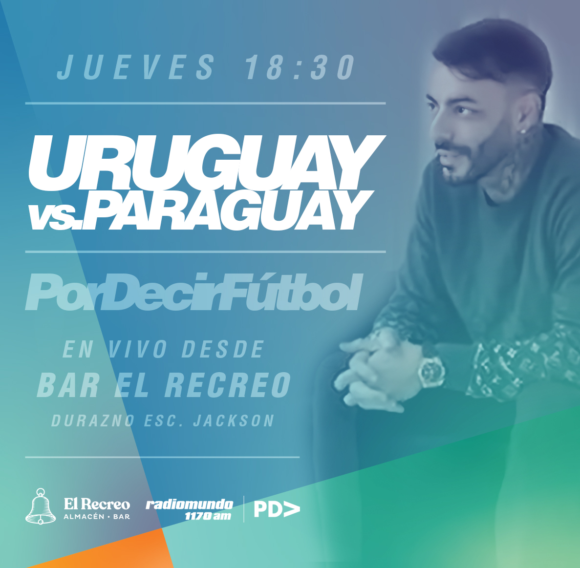 ⚽️ + 📻 + 🍕

🤝 Este jueves hay Por Decir Fútbol en vivo desde El Recreo (Durazno y Jackson).
🇺🇾 Relatamos Uruguay vs. Paraguay por la Eliminatoria.
⏰ Desde las 18:30hs.
🎧 En Radiomundo 1170AM.
📺 Y también por YouTube: youtube.com/live/lr-0Kjj6g…