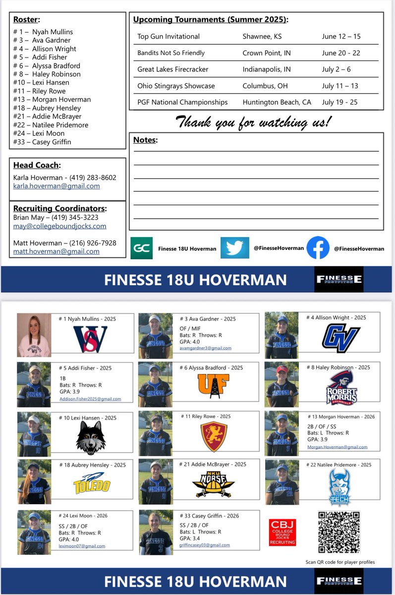 Finesse 18U Hoverman (@finessehoverman) on Twitter photo Finesse Hoverman Farewell Tour heads into our final Summer. These young ladies and families are a special group! Letโs go!!
<a href="/FinesseSoftball/">Finesse Fastpitch</a> <a href="/donnysoftball/">Donny Dreher</a> <a href="/CollegeBDJocks/">College Bound Jocks</a> <a href="/ExtraInningSB/">EXTRA INNING SOFTBALL</a> <a href="/LineDsoftball/">Line Drive Media</a> <a href="/PGFnetwork/">PGF</a> <a href="/d1fastpitch1/">D1 Fastpitch</a> <a href="/OHStingraysShow/">Ohio Stingrays Showcase</a> <a href="/TopGunEvents/">Top Gun Events</a> Finesse Hoverman Farewell Tour heads into our final Summer. These young ladies and families are a special group! Letโs go!!
<a href="/FinesseSoftball/">Finesse Fastpitch</a> <a href="/donnysoftball/">Donny Dreher</a> <a href="/CollegeBDJocks/">College Bound Jocks</a> <a href="/ExtraInningSB/">EXTRA INNING SOFTBALL</a> <a href="/LineDsoftball/">Line Drive Media</a> <a href="/PGFnetwork/">PGF</a> <a href="/d1fastpitch1/">D1 Fastpitch</a> <a href="/OHStingraysShow/">Ohio Stingrays Showcase</a> <a href="/TopGunEvents/">Top Gun Events</a>