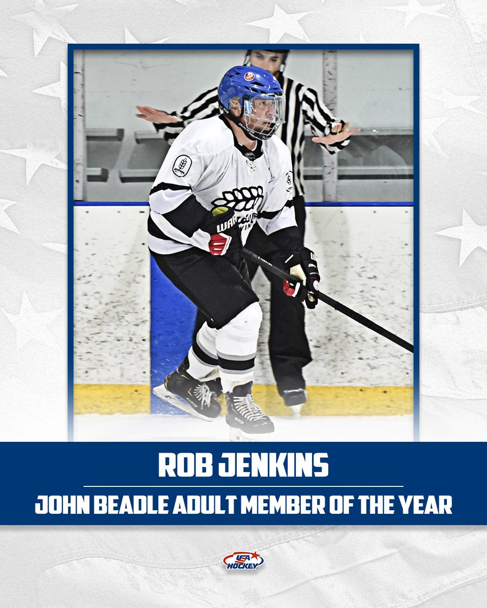 Rob Jenkins turned his passion for the game into a thriving adult hockey community in Louisville — growing from 4 teams to 40+ over 25 years.

Now, he’s USA Hockey’s John Beadle Adult Member of the Year!

Annual Awards Story: bit.ly/3ZRPlMu