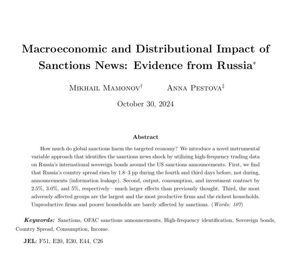 Looking fwd to present our paper on the effects of #Sanctions News (w/ <a href="/MamonovMikhail/">Mikhail Mamonov</a>) today at <a href="/bse_barcelona/">Barcelona School of Economics</a> Summer Forum “Advances in Structural Shocks Identification”. 

Paper — papers.ssrn.com/sol3/papers.cf…

Program — events.bse.eu/live/files/544…