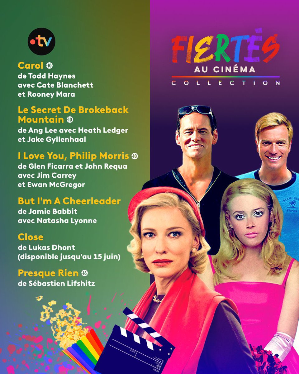 En juin, #francetv célèbre la diversité 🏳️‍🌈 avec la collection "#Fiertés au cinéma", disponible gratuitement sur @francetv 💻

👉 Elle compte 6 films qui rendent visibles des récits d’amour, de liberté et de combats.