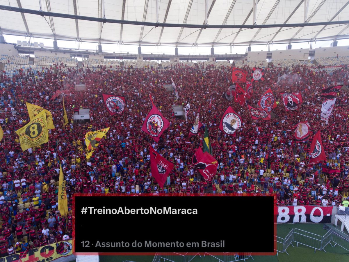 venecasagrande's tweet photo. A torcida do Flamengo está fazendo campanha nas redes sociais para pedir à diretoria um treino aberto no Maracanã antes do embarque da delegação para a Copa do Mundo de Clubes.

A #TreinoAbertoNoMaraca já é uma das mais faladas aqui no “X” (ou Twitter). https://t.co/3d4kvTc8oI