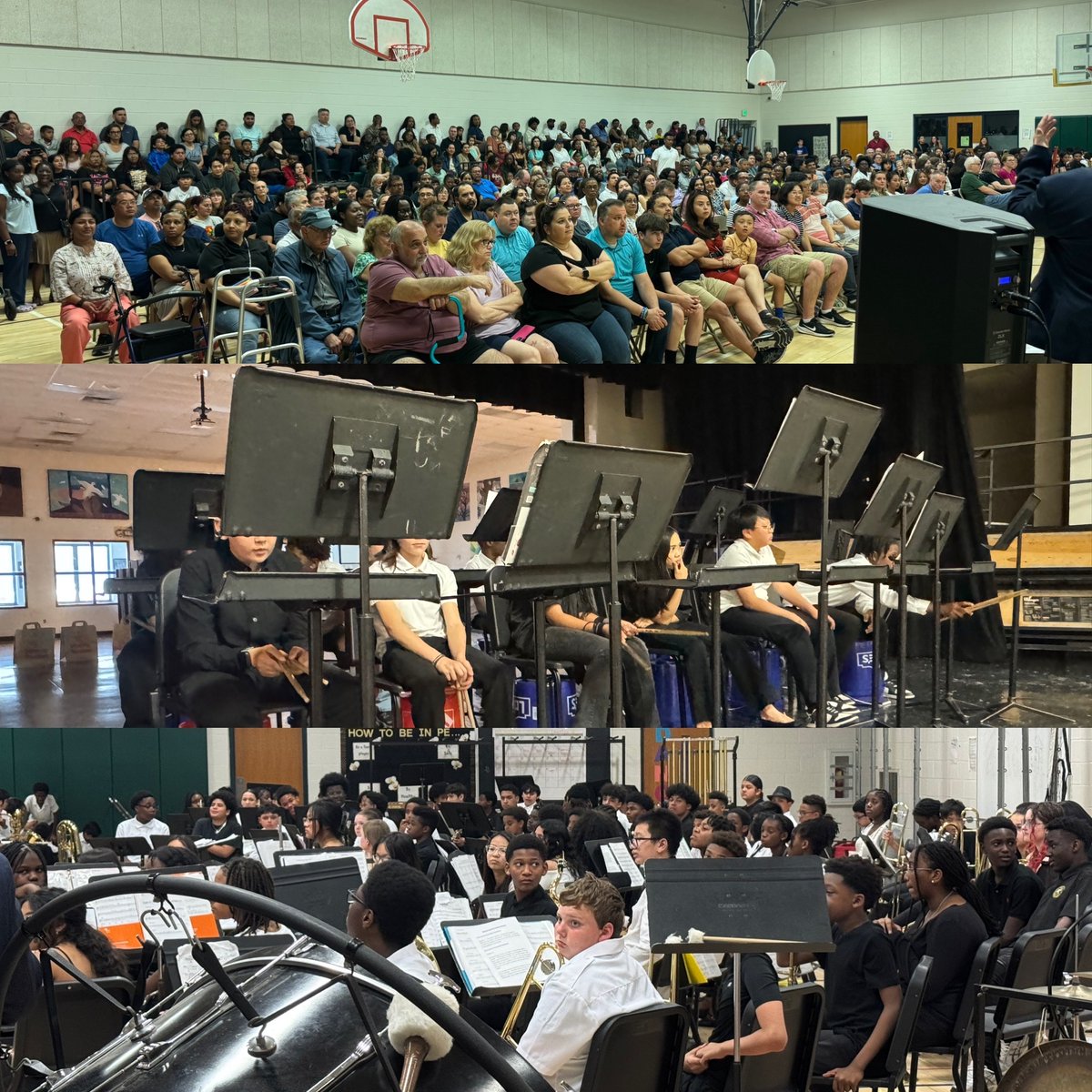 Look at this packed house at our Spring band concert!  Check out those bucket drums!! Making music and magic happen! #BelieveBelongBecome #HCPSS