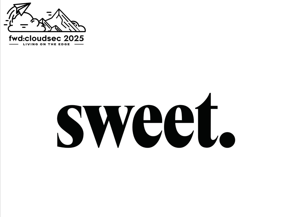fwd:cloudsec (@fwdcloudsec) on Twitter photo We're happy to announce Sweet is a Silver sponsor for fwd:cloudsec North America 2025! <a href="/Sweet_cloud_sec/">Sweet Security</a> sweet.security We're happy to announce Sweet is a Silver sponsor for fwd:cloudsec North America 2025! <a href="/Sweet_cloud_sec/">Sweet Security</a> sweet.security