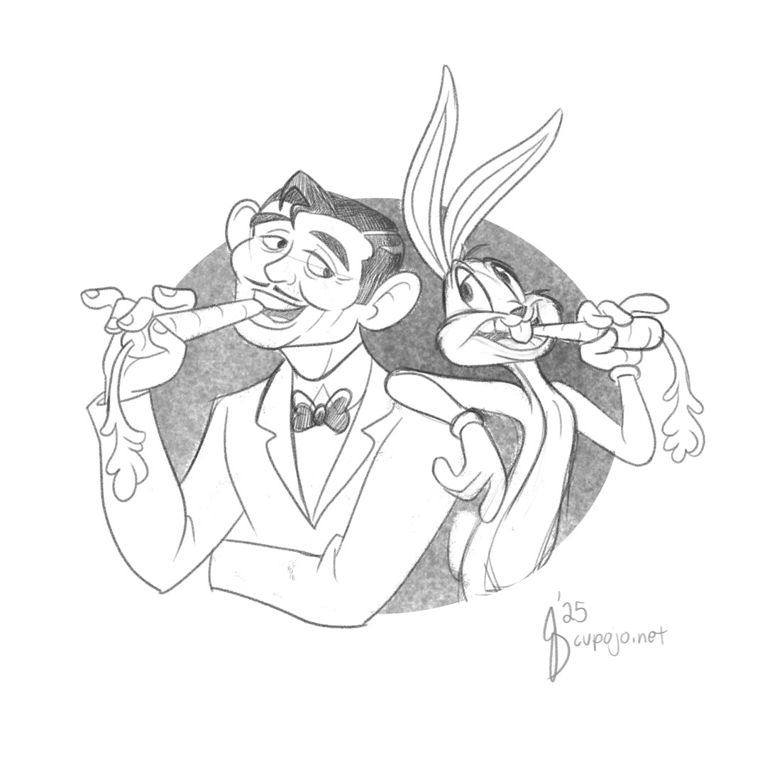 A quick sketch for #Looneyune.  Today's #celebrity prompt had me thinking about how #ClarkGable was formative in the personality of Bugs. 

#LooneyTunes #MerrieMelodies #classiccartoons #cartoonart #BugsBunny #drawingchallange #LooneyChallenge #JuneChallenge
