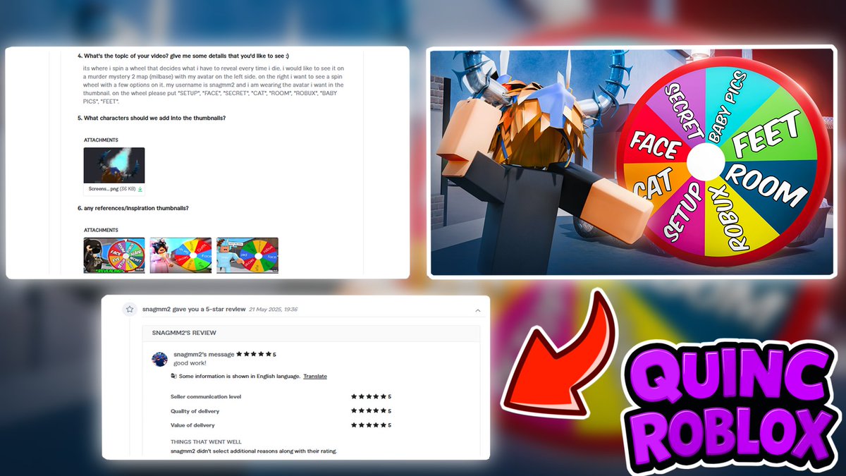 QuincRoblox's tweet image. 🎨✨ Check out my latest 3D work made for a Fiverr client!
Which style do you prefer — my drawn thumbnails or these 3D? 👀👇
Need something similar? Feel free to DM me anytime! 🔥
#Roblox #GamingArt #thumbnail #design