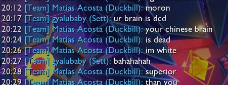 I see this guy in a lot of TFT chats and he is even VIP'ed in a few big streamer's chats. I personally feel as if this has no place in the community, weird racist bitch