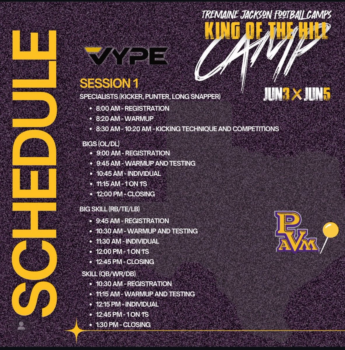 Walk Up tomorrow for camp