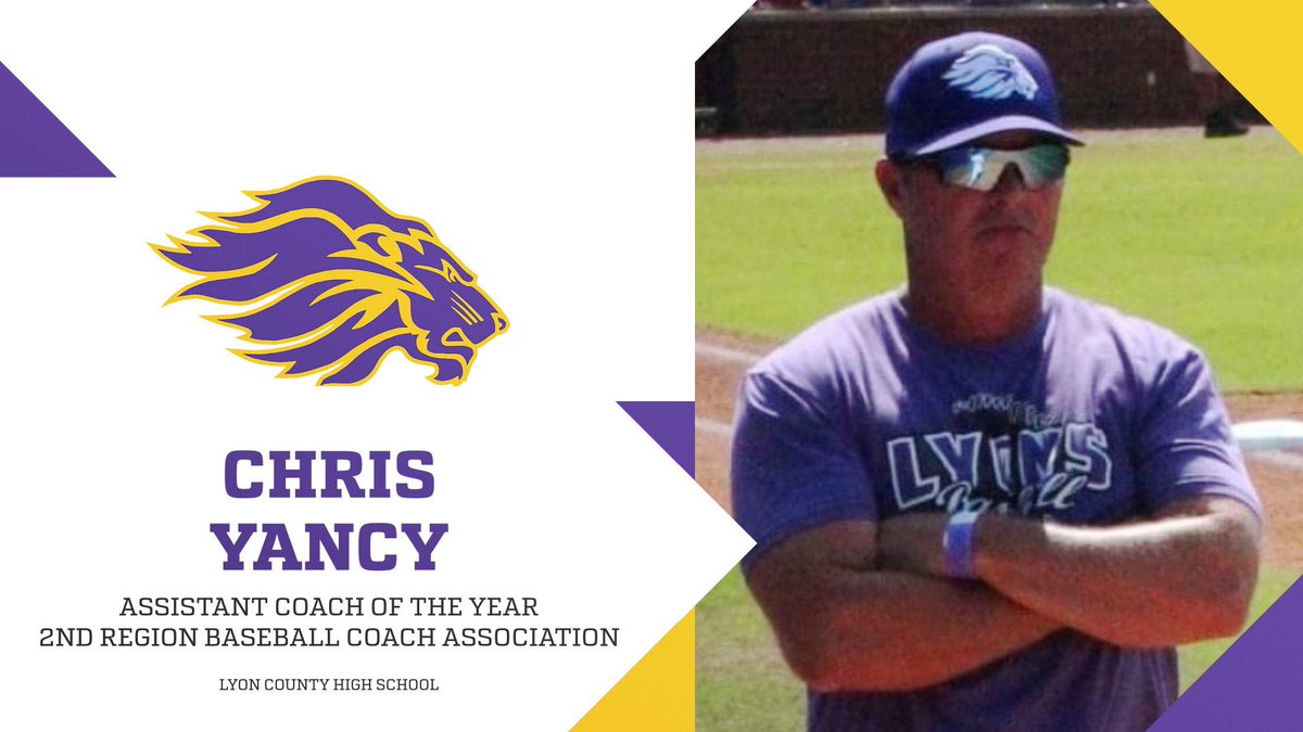 How about a clean sweep of the 2nd Region Baseball Coaches Association awards?!?! ⚾️🦁

Chris Yancy, Assistant Coach of the Year!!!!