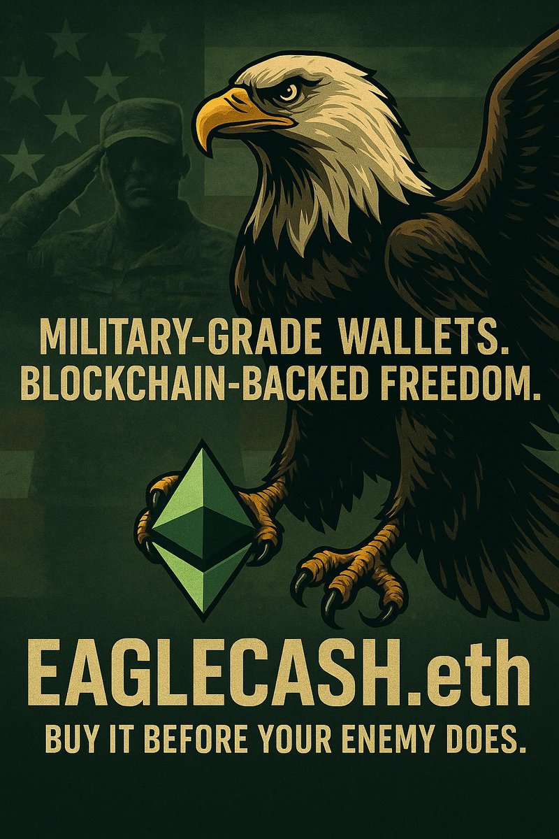 SmartDomain.eth (@smartdomain_io) on Twitter photo Crypto Warfare Is Real
🪖 EagleCash.eth isn’t just a domain—it’s infrastructure
Imagine the opposition owning it
Imagine them minting fake soldier wallets
This isn’t satire. This is crypto warfare
100 ETH
<a href="/realDonaldTrump/">Donald J. Trump</a>
#ENS <a href="/PeteHegseth/">Pete Hegseth</a> Crypto Warfare Is Real
🪖 EagleCash.eth isn’t just a domain—it’s infrastructure
Imagine the opposition owning it
Imagine them minting fake soldier wallets
This isn’t satire. This is crypto warfare
100 ETH
<a href="/realDonaldTrump/">Donald J. Trump</a>
#ENS <a href="/PeteHegseth/">Pete Hegseth</a>