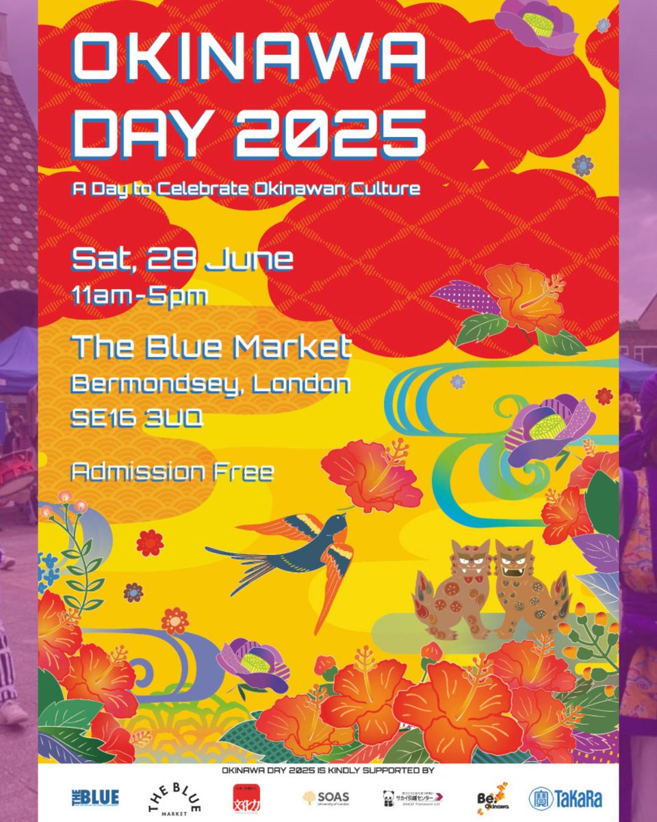 TheBlueMarket's tweet image. The waiting is over! #OkinawaDay2025 is back at @TheBlueMarket on Sat 28 June from 11am to 5pm
Expect traditional #Japanese music, dance, food & crafts.
Free family workshop
Everyone welcome, free entry!
Read more
thebluemarket.co.uk/london-okinawa…
#BermondseyLondon