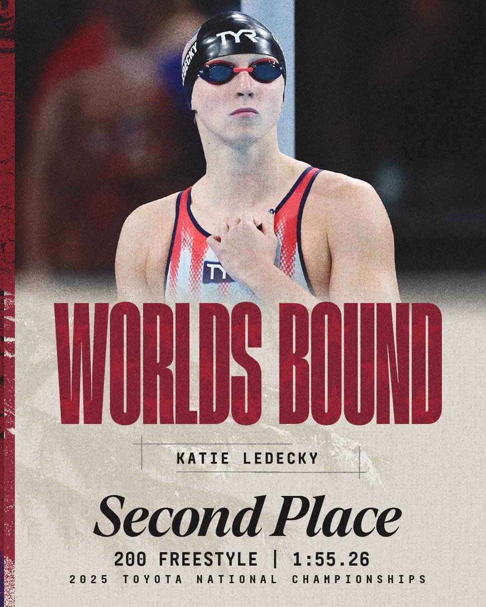 Torri Huske finishes third in the 200 free to lock in a relay spot at the World Championships this summer! 

She'll join alum Katie Ledecky, who finished second in the event!

#GoStanford