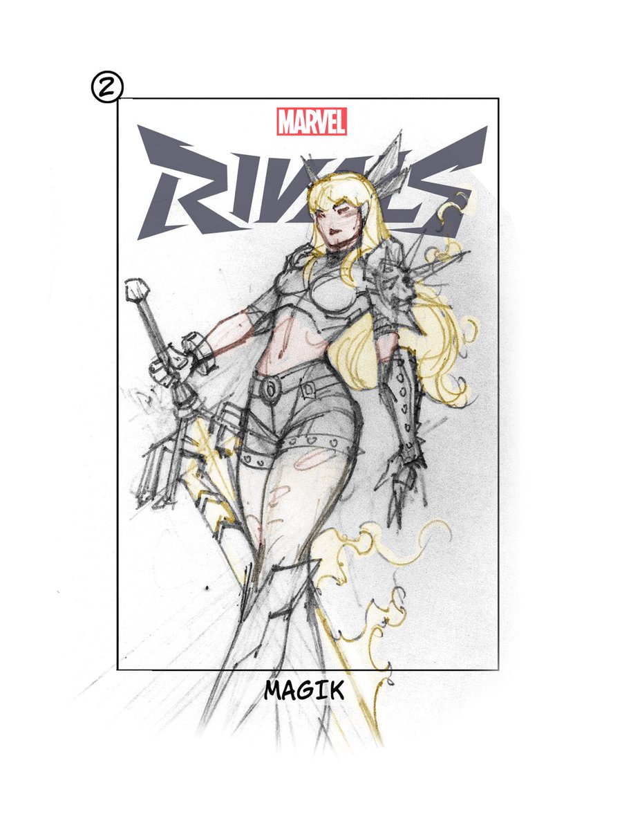 ✏️✒️🗡️🔥 Some process shots of my new Marvel Rivals Ignite #1 cover featuring Magik. See her go from concept thumbnail to pencils and finally to finished inks.
On sale THIS Saturday at 9:00 am PST 🗡️ the 1st of 4 exclusive covers available ONLY at https://t.co/ZS3rIdRibr 