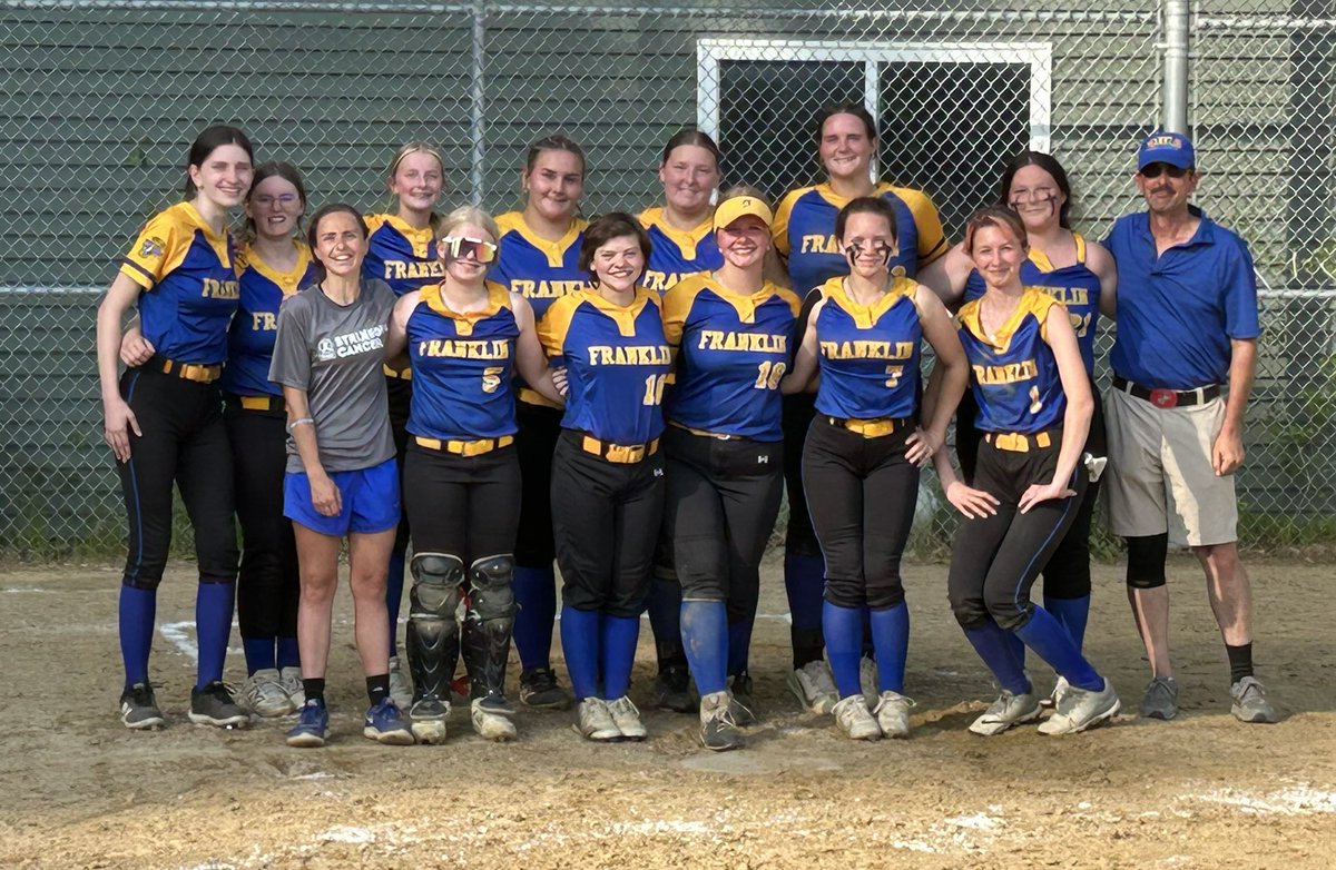 #7 Franklin advances to the Quarterfinal round with a 2-0 win at home against a tough  #10 Colebrook squad.  Franklin pitcher Lily Cornell gave up just 1 hit and struck out 15!  The Golden Tornadoes 🌪️ travel to #2 Pittsburgh-Canaan on Saturday