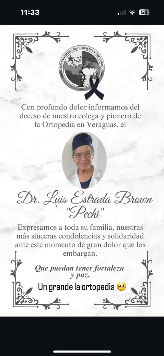 Entregó su vida al creador el Dr Luis F. Estrada Brown. Sentidas condolencias a todos sus familiares. QDEP