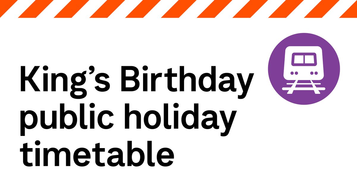 Reminder: V/Line trains will run to a Saturday timetable for the King's Birthday public holiday on Monday 9 June, except for Swan Hill Line trains which will run to a Sunday timetable.

More information at: go.vline.com.au/4dLMhY5
