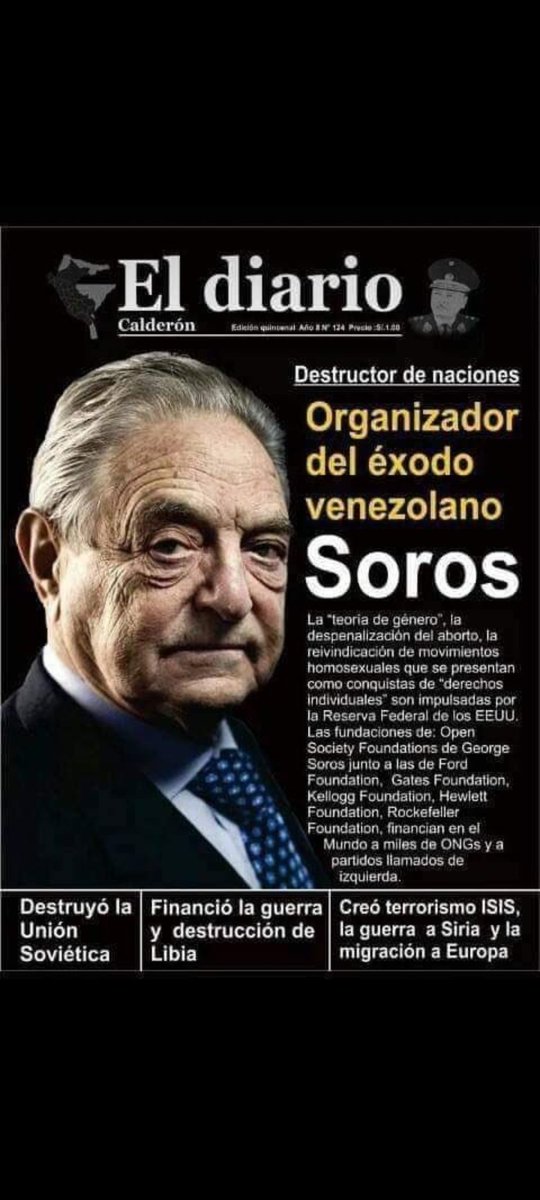 TODOS los paises en el mundo, debemos de combatir las estrategias de Caos y anarquía que vienen sembrando desde de la Open Society Foundation de SOROS.
<a href="/ForoColombiaX/">🔴 𝑭𝑶𝑹𝑶 𝑪𝑶𝑳𝑶𝑴𝑩𝑰𝑨 𝑳𝑰𝑩𝑹𝑬 🇨🇴 𝕏 </a> <a href="/CIA/">CIA</a> <a href="/SecRubio/">Secretary Marco Rubio</a> <a href="/PressSec/">Karoline Leavitt</a> <a href="/Santibotero2026/">Santiago Botero Jaramillo</a> <a href="/ABDELAESPRIELLA/">Abelardo De La Espriella</a>