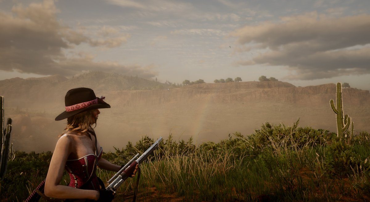 Candysseus's tweet image. RedDead Rainbows are EVERYTHING 🌈🤠🌈
#ThinkingOutLoudThursday
I FREAKING LOVE THIS GAME....
It's totally the SWEETEST Game ever.... 
Don't bother changing my mind...

Can't nobody tell me nothing.... 

#RedDeadPics by #MissCandyLicious 🍭
still playing #RedDeadOnline 
thanks