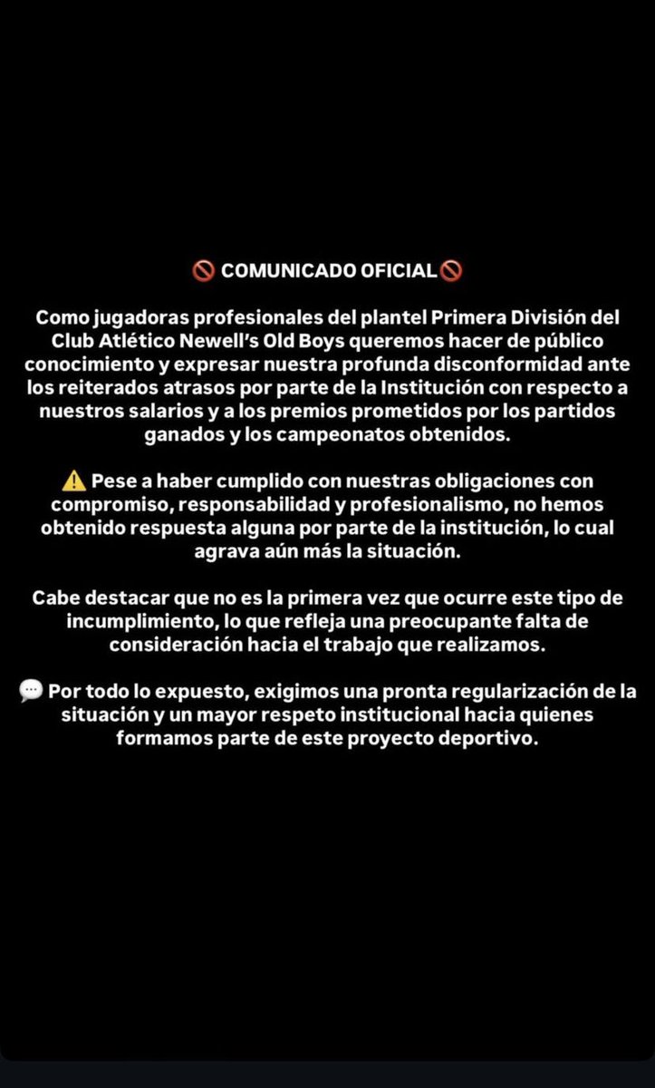 Comunicado de las futbolistas de <a href="/Newells/">Newell’s Old Boys</a> 

El plantel viene de conseguir la Copa Federal y la Liga de AFA.

…