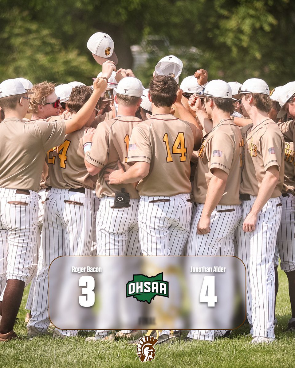 Roger Bacon Athletics (@rbspartans) on Twitter photo FINAL | <a href="/RBHS_Baseball/">Roger Bacon Baseball</a> ends their season in the Regional Semifinal game, falling 4-3 on a walkoff double.
Thank you Seniors for all you’ve done for <a href="/RBHS_Baseball/">Roger Bacon Baseball</a>! You will be missed 🤎
#HailSpartans FINAL | <a href="/RBHS_Baseball/">Roger Bacon Baseball</a> ends their season in the Regional Semifinal game, falling 4-3 on a walkoff double.
Thank you Seniors for all you’ve done for <a href="/RBHS_Baseball/">Roger Bacon Baseball</a>! You will be missed 🤎
#HailSpartans