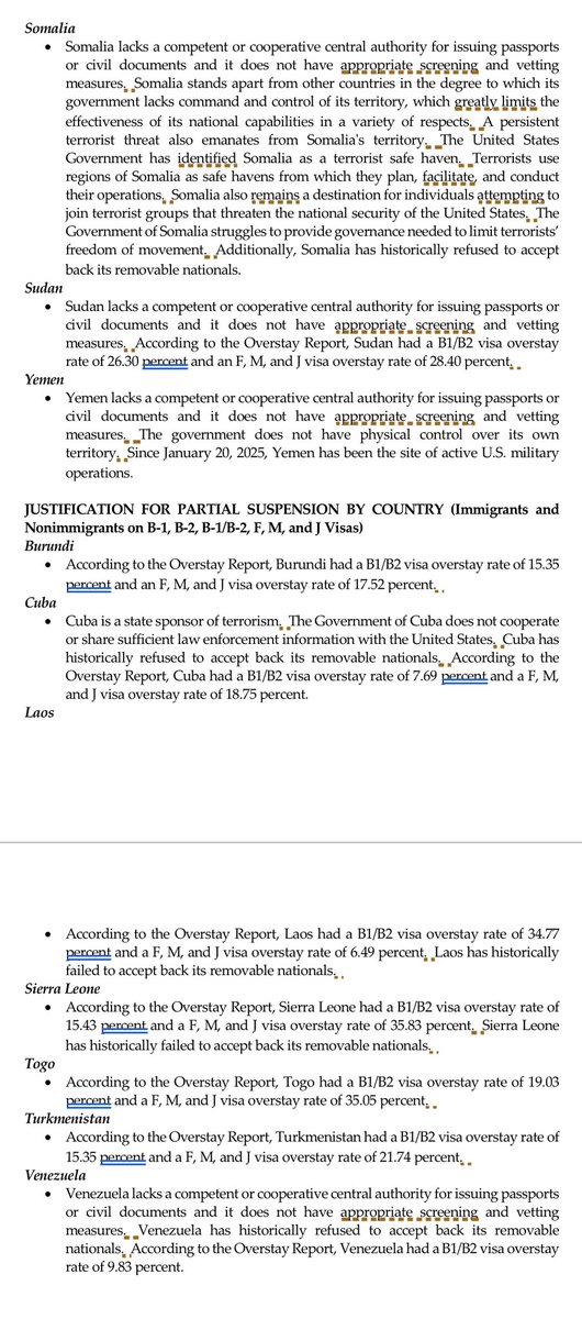 The White House has begun circulating this fact sheet, obtained by <a href="/CNN/">CNN</a>, on the new travel ban with more details  

Full story: cnn.com/2025/06/04/pol…