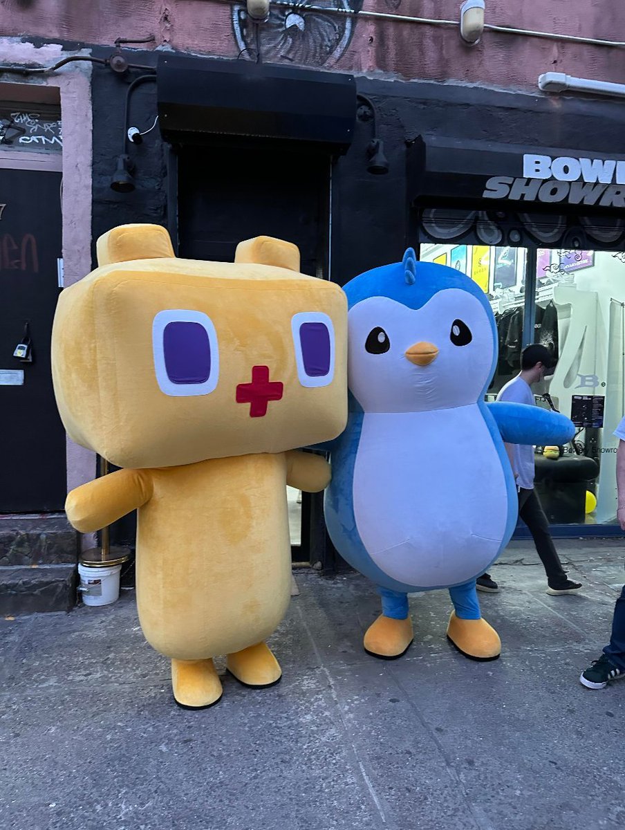 that time <a href="/kotopia/"></a> &amp; <a href="/pudgypenguins/">Pudgy Penguins</a> mascots turned up at solana spaces.

which mascots would you like to see at solana spaces for NFT NYC?

*photo credit: <a href="/kotopia/"></a>