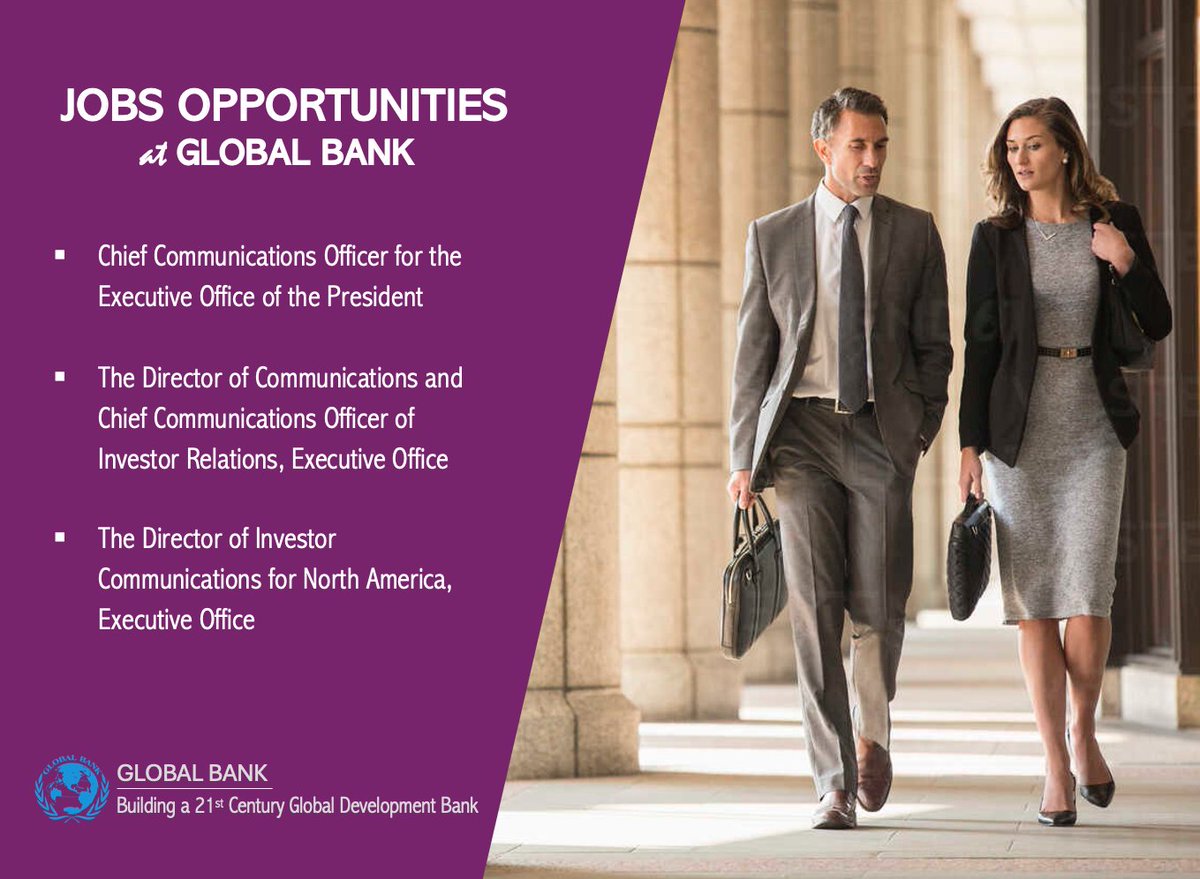 GlobalBankCarer's tweet photo. Jobs Opportunities at #GlobalBank 📌 Interested candidates are encouraged to connect directly with Global Bank President #RonNechemia on LinkedIn (https://t.co/bidrIJRtzD) and send a message indicating the position you wish to apply for. #Finance #BankJobs #investors #HiringNow https://t.co/OJtxSlPeM3