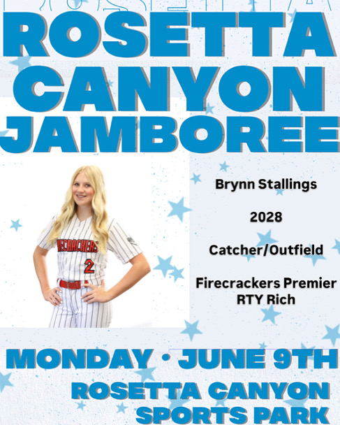 brynnstallings2028 (@bstallings2028) on Twitter photo Come out to watch me at the On Deck Jamboree on June 9th, at Rosetta Canyon Sports Park. The ODM testing starts at 3:00 p.m. and hitting starts at 4:00 p.m. <a href="/ondecksoftball/">OnDeck Softball 🥎</a>
Insta: Brynnstallings2028
Sports Recruit: Brynnstallings2028
Gmail: Brynnstallings2028@gmail.com Come out to watch me at the On Deck Jamboree on June 9th, at Rosetta Canyon Sports Park. The ODM testing starts at 3:00 p.m. and hitting starts at 4:00 p.m. <a href="/ondecksoftball/">OnDeck Softball 🥎</a>
Insta: Brynnstallings2028
Sports Recruit: Brynnstallings2028
Gmail: Brynnstallings2028@gmail.com