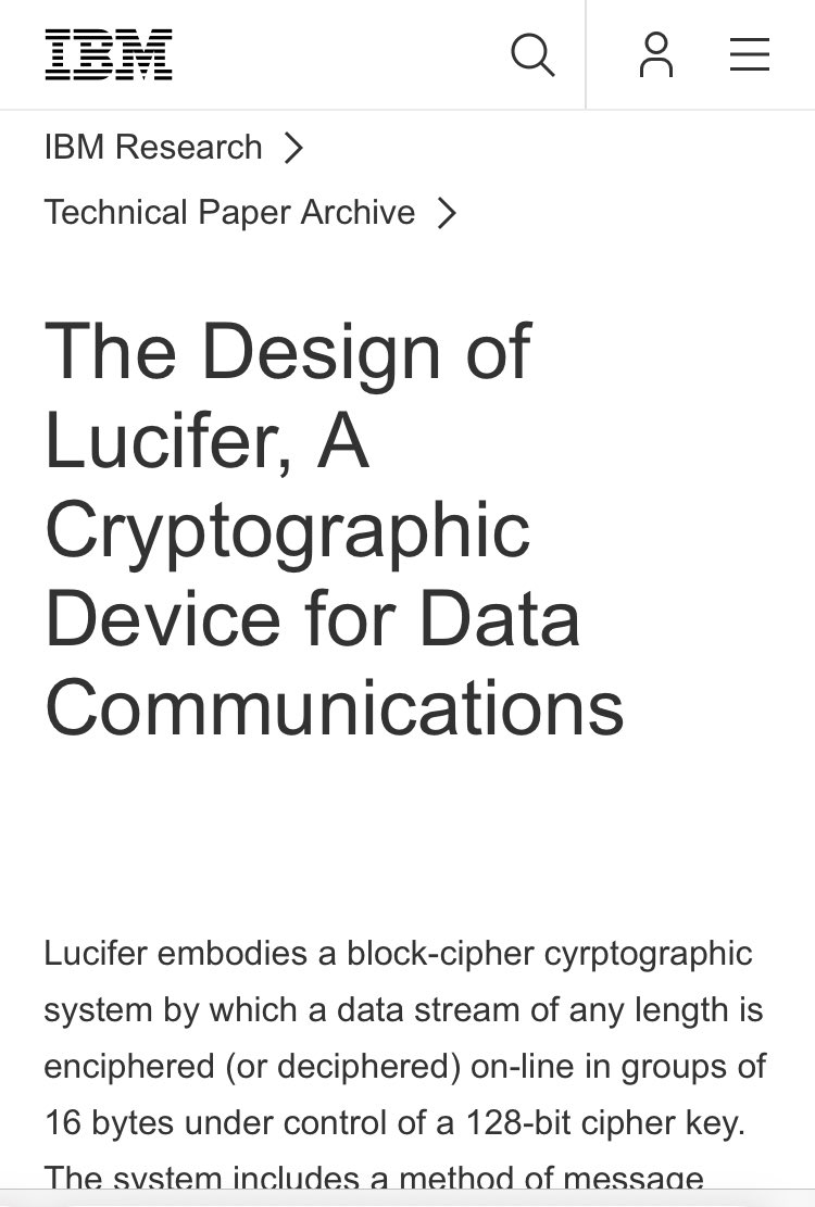 IBM selected SHX (Stronghold)

From 1971.

The Design of Lucifer, A Cryptographic Device for Data Communications.