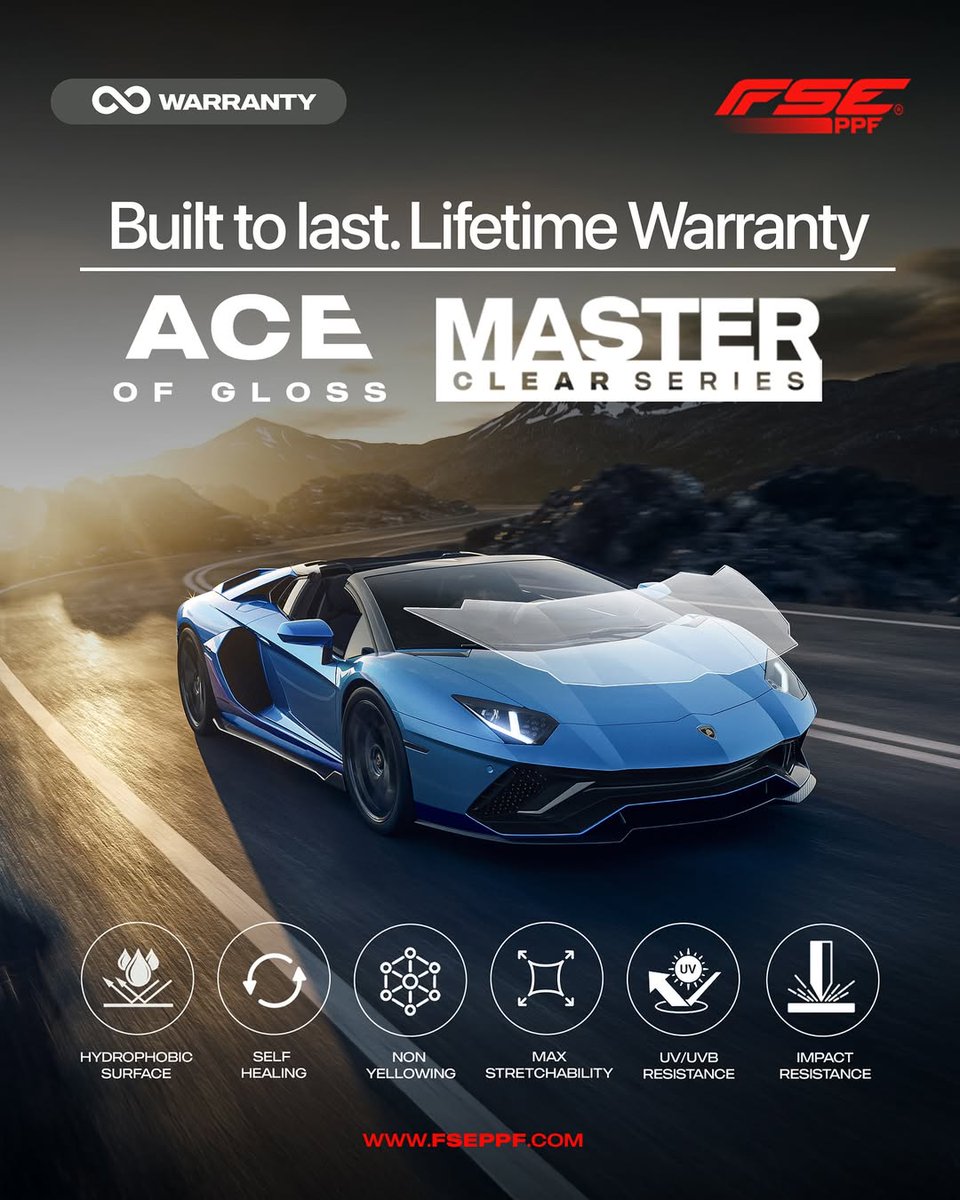 FSEGlobal's tweet photo. 🚓👮‍♀️ARMOR your ride 🚗 and enjoy peace of mind with FSE ACE OF GLOSS on your car!

- FEATURING:
✔️Lifetime Warranty
✔️8mil Thickness
✔️100% UV Proof
✔️Mid-initial Tack
✔️Available In 60” x 50’

👉Looking for distributors!
anthony@empirecorporationltd.com
1-604-404-6055
#ppf #FSE https://t.co/68c67jYQ00