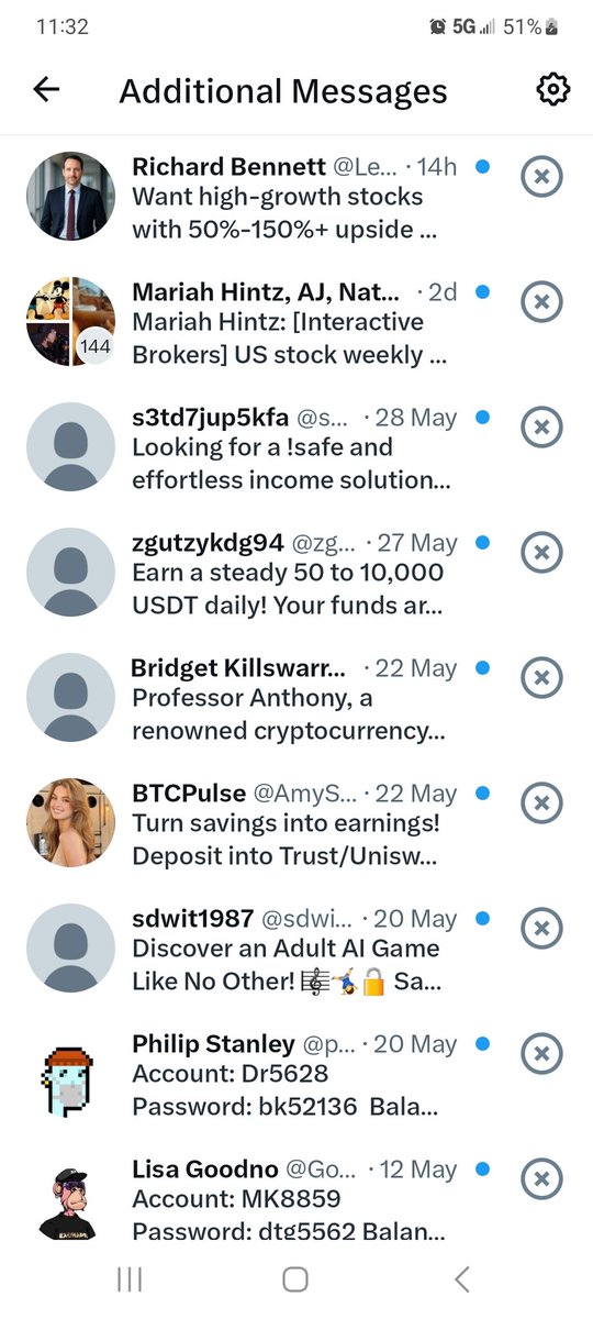 NOTACTIVE21343's tweet photo. @Dravencore210 This has been happening to me too. I don't know why these stupid crypto scam bots keep sending these message requests to me. https://t.co/9dFBTrOJBF