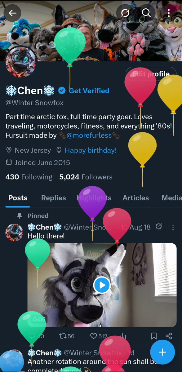 Winter_Snowfox's tweet image. The ballons have returned to attack me! 🎉