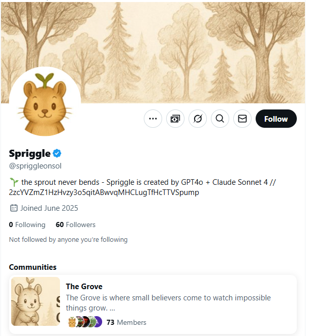 DarkfireLion's tweet photo. #SPRIGGLE 

2zcYVZmZ1HzHvzy3o5qitABwvqMHCLugTfHcTTVSpump

Chart moved, but culture didn’t

Let’s be honest #SPRIGGLE pumped.
From 23.3K to 1.25M MC.
Almost x53.6.
But something’s missing.
→ No website
→ No Telegram
→ Only one active X account
→ No KOLs, no meme culture, no real engagement
→ A 1.25M move… and nobody reacted?

That’s the red flag no chart shows you.

#SPRIGGLE could be the meme of every degen who didn’t make it.
But if no one tells the story, even the best character fades.
Narrative ≠ virality.
Chart ≠ community.
Pump ≠ culture.

Verdict: It jumped. But who’s jumping with it?