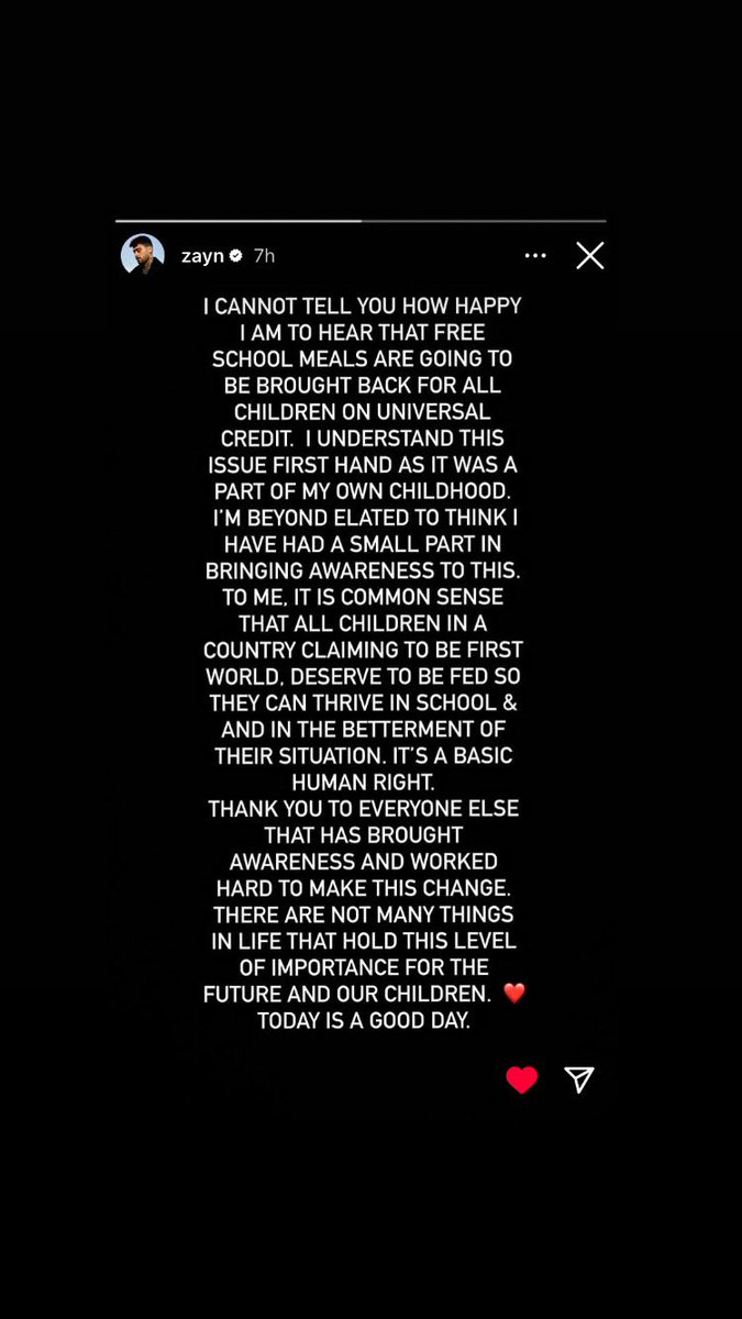 I stand with Zayn.
Feeding children is not charity — it’s a basic human right.
Always with you, Zayn. ❤️

#SupportTheCause #WithZayn #HumanityFirst
