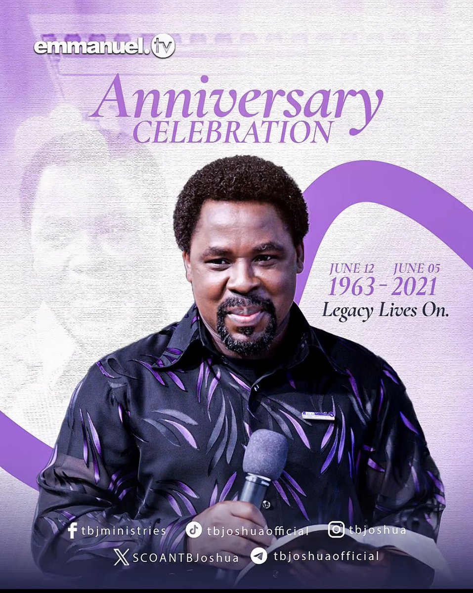 svgray's tweet photo. Today is June 5th. 

On this day 4 years ago, my prophet &amp; mentor departed this life. I was inconsolable that day; but today, I’m grateful to have ever known him. Only God knows the depth of his impact on my life. Today, I celebrate you! Thank you my Prophet! 

Rest On #TBJoshua https://t.co/XDlCcu7EEW