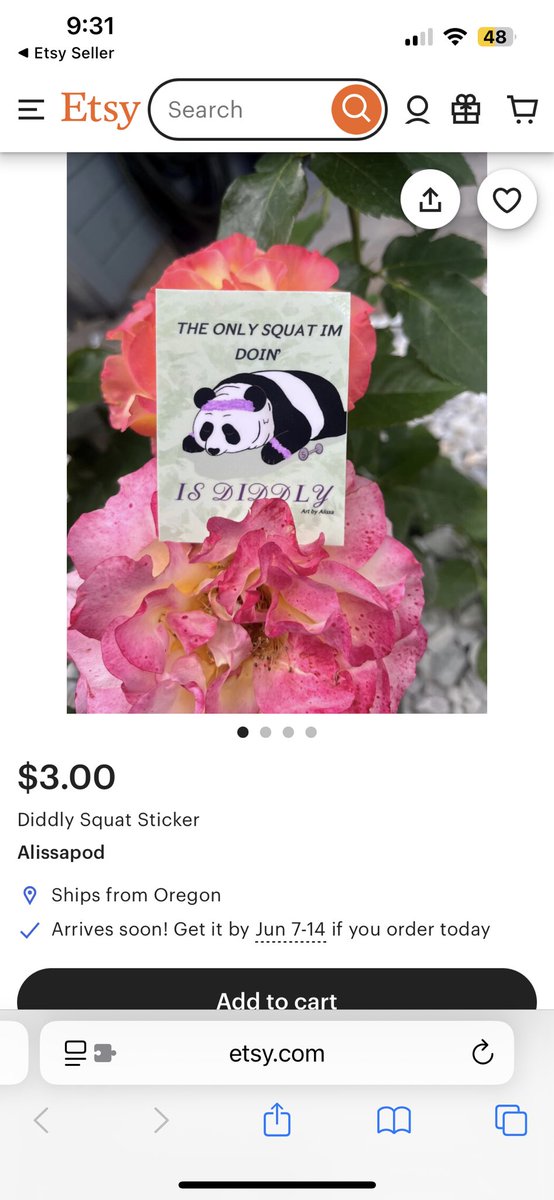 AlissaPodesta's tweet photo. The only squat I'm doin...Is diddly! 
New punny stickers now available! 🐼
https://t.co/Yugt9eMFaq https://t.co/CqqHCz7ob7