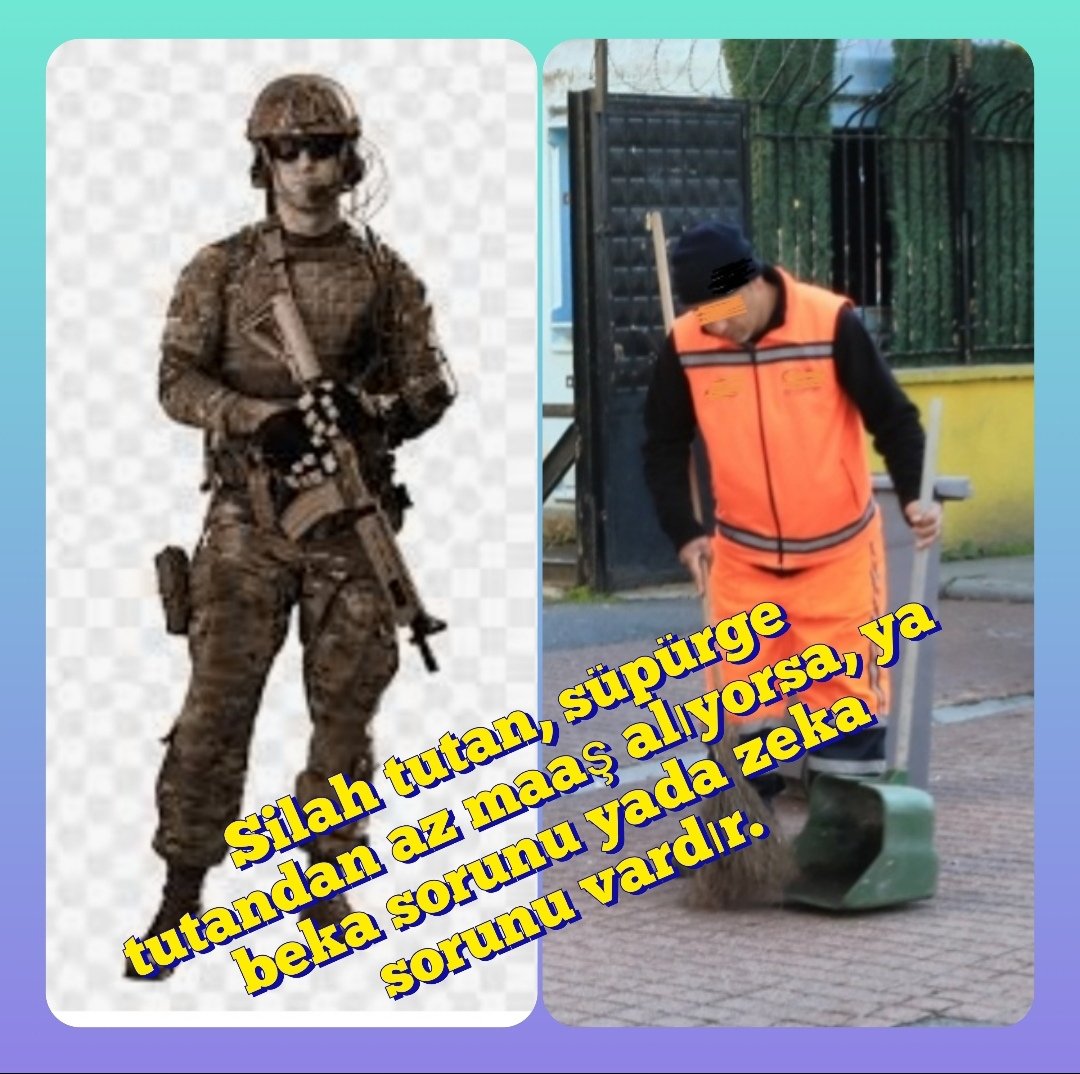 Silah tutan süpürge tutanın yarısı kadar emekliliginde yani ölmez sağ kalabilirse üçte biri kadar maaş alıyorsa ya beka sorunu ya zeka sorunu yada planlı hainlik sorunu vardır. Başka izahı yoktur.
Vatan sevgisiyle atan kalpleri küstürmeye devam edin
<a href="/alitilkici38/">Ali Tilkici 🇹🇷</a> 
#UzmanÇavuşlar