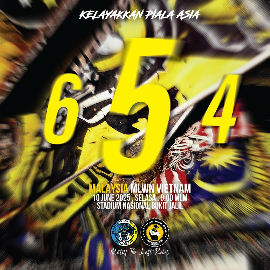 UltrasPanthers's tweet photo. 5 HARI LAGI !
Amacam ekor Harimau Malaya ?Masih ada masa rancang perjalanan anda ! Misi tumbangkan Vietnam dan pungut 3 mata pertama !!!
Ayuhhh sama-sama kita gegak gempitakan Std Nasional Bukit Jalil 🌺🐅
#UP11 #UM07 #HariaMalaysiaHaria #UntilTheLastRebel https://t.co/qwLq8zoK3j