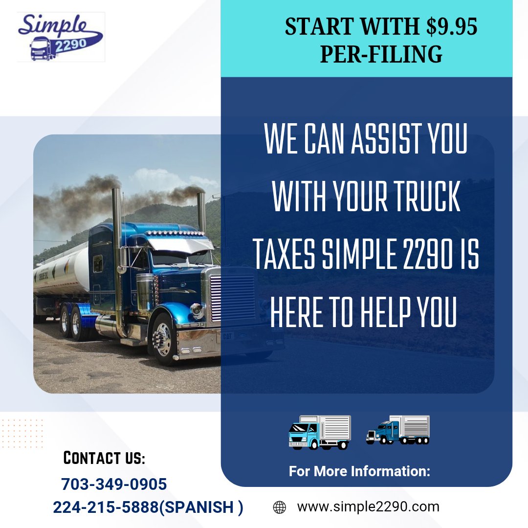 simple2290's tweet photo. We can assist you with your truck taxes. Simple 2290 is here to help you
#truckdriver #truckin #truckdaily #starstruck #truckerhat #truckerlife #trucknation #pawstruck #monstertruck #liftedtruck #volvotrucks 
https://t.co/FaTohdsXCw
support@simple2290.com
703-349-0905 https://t.co/EBQhS6FcBg