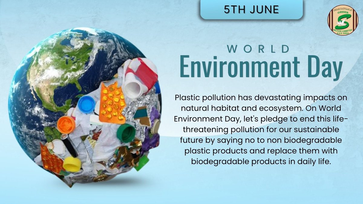 Ever wondered what is the greatest threat to wildlife, environment and human health? Plastic Pollution! 
Let’s unite as eco-warriors, take bold steps, and end plastic pollution before it ends our future. #WorldEnvironmentDay