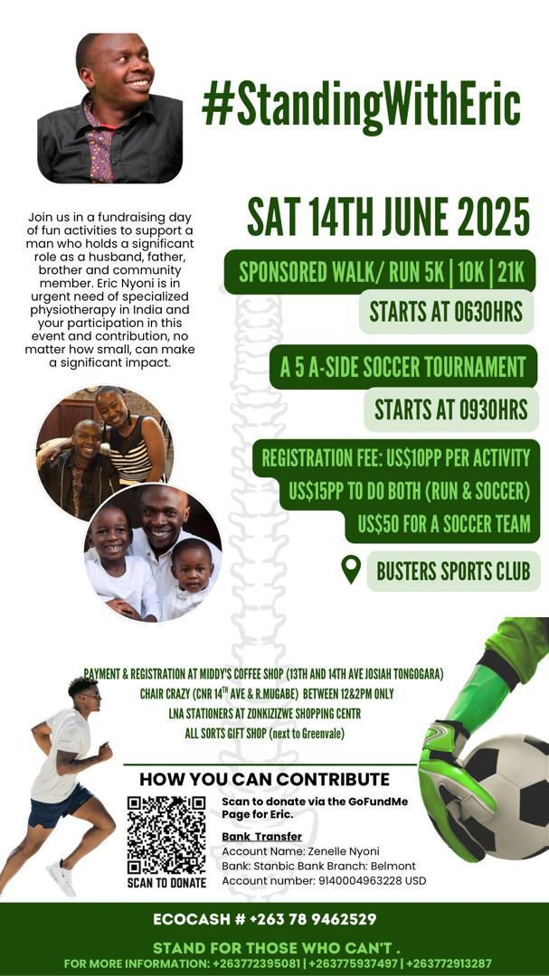 patphiri's tweet image. To you seeing and hopefully reading this, firstly thank you. Please be part of #StandingWithEric, no contribution is too small🙏🏽
All the info is on the poster.
Siyabonga 🌻