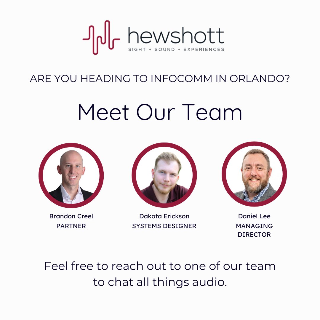 Dan (UK) will be heading off on Saturday to join Brandon and Dakota (US) at #Infocomm next week. It's one of a number that Hewshott attend to ensure we’re up to date on market developments and  a great way to touch base with clients and each other. #Hewshott #BelieveInBetter