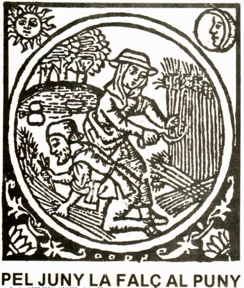 caledelspagesos's tweet image. "Pel juny, la falç al puny".
"Alzina que no floreix pel juny, tot l'any el porc ne gruny".
"Amb poc o molt gra, pel juny has de segar".
"Bon sol pel primer de juny, any de llegum".
"Juny comença l'estiu: tot riu i tot viu".
"Pel juny calor farà i son tindràs".