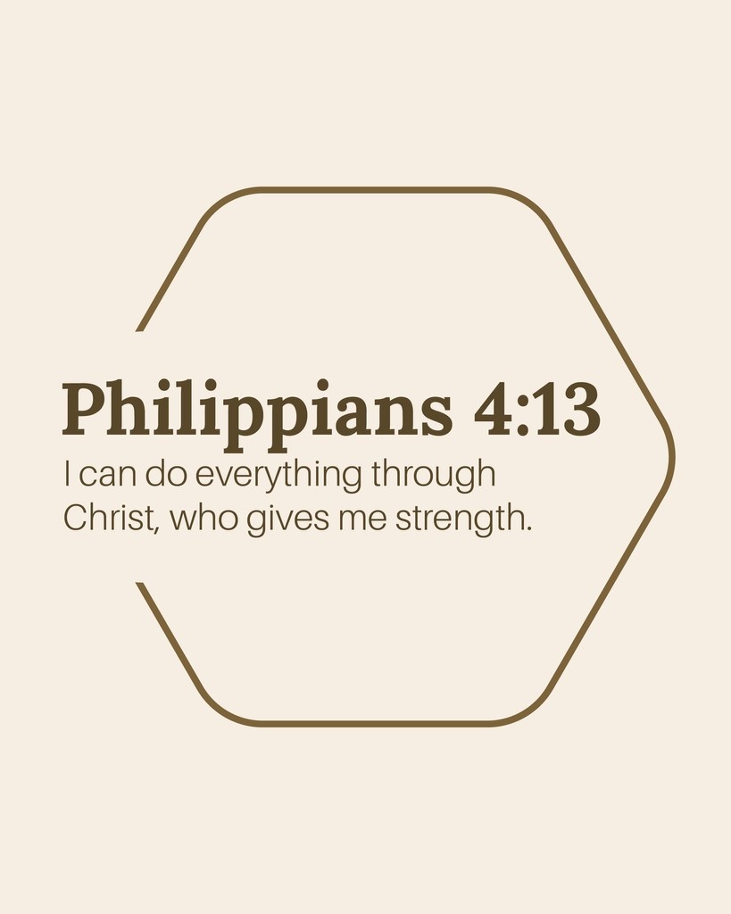 // verse of the day //⁠ ⁠ ⁠ ⁠ 

Philippians 4:13 (NLT)
I can do everything through Christ, who gives me strength.

#VerseOfTheDay⁠