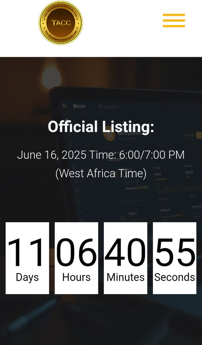 abundance_coin's tweet photo. Hello Taccians.
Are you doing the countdown???
 
$TACC https://t.co/zJH4DfBEJS