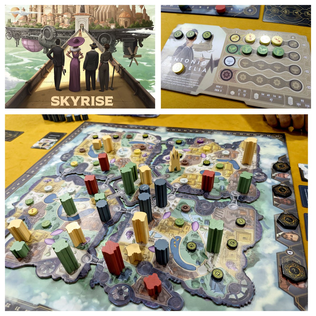 Skyrise es la revisión del juego de pujas y control de areas Metropolys. Ya me gustaba el original, mucho, y lo que le han añadido me ha gustado mucho. Pensando si cómprame éste y vender el antiguo.

#juegosdemesa <a href="/DA2juegos/">DA2 Club de Juegos</a>