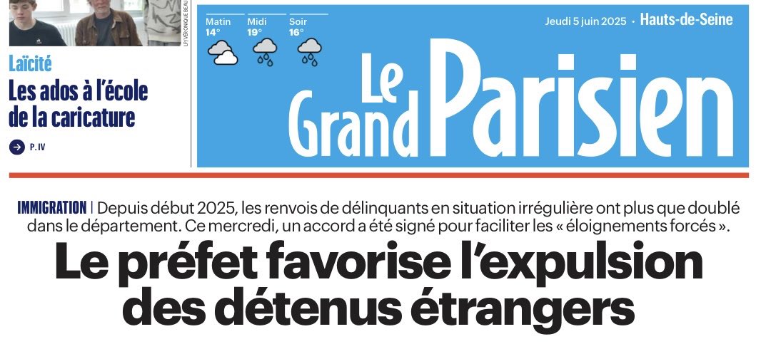 Préfet des Hauts-de-Seine 🇫🇷🇪🇺 (@prefet92) on Twitter photo +145% d’expulsions en 2025 par rapport à 2024.
<a href="/le_Parisien/">Le Parisien</a> revient sur les résultats de la préfecture des #HautsdeSeine en matière de lutte contre les étrangers délinquants, conformément aux orientations du ministre de l’Intérieur <a href="/BrunoRetailleau/">Bruno Retailleau</a>.
➡️ leparisien.fr/hauts-de-seine… +145% d’expulsions en 2025 par rapport à 2024.
<a href="/le_Parisien/">Le Parisien</a> revient sur les résultats de la préfecture des #HautsdeSeine en matière de lutte contre les étrangers délinquants, conformément aux orientations du ministre de l’Intérieur <a href="/BrunoRetailleau/">Bruno Retailleau</a>.
➡️ leparisien.fr/hauts-de-seine…