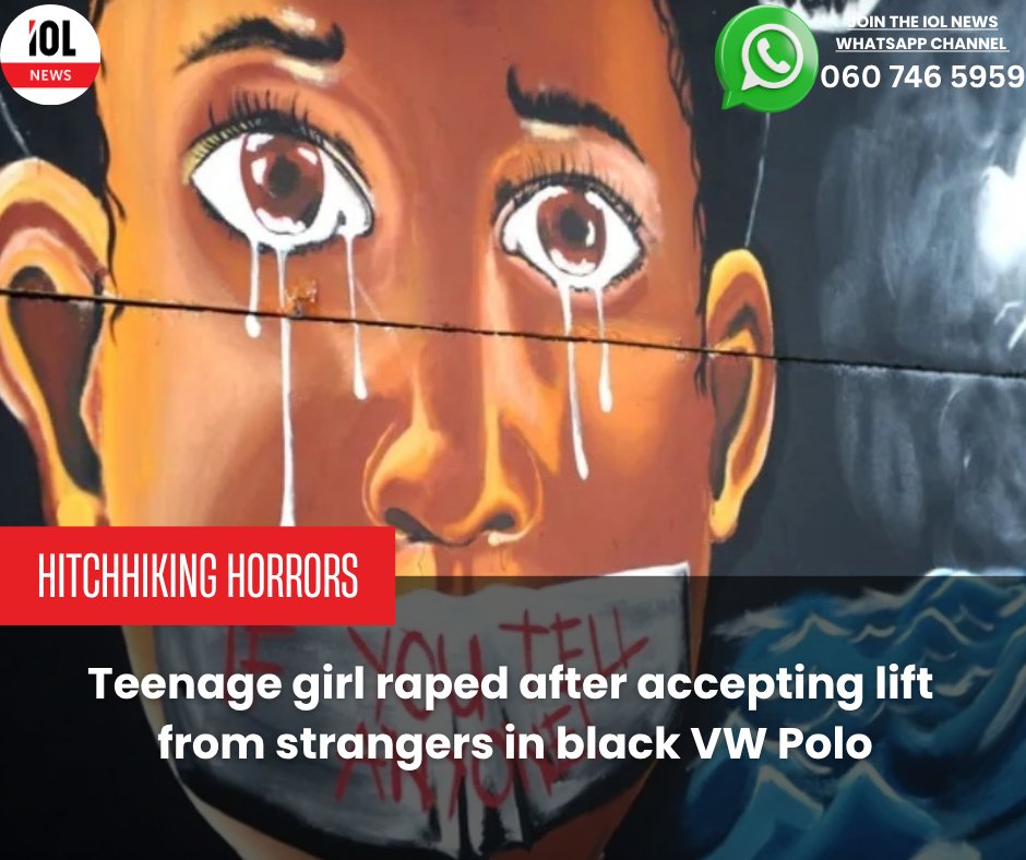 IOL's tweet photo. A 16-year-old girl from Mpumalanga was raped after she was picked up by a vehicle on the road where she was hitchhiking.
#news #girl #Mpumalanga #rape #hitchhiking #vehicle
Read on https://t.co/I0HnS4XmNy https://t.co/mhPfYhBkGS