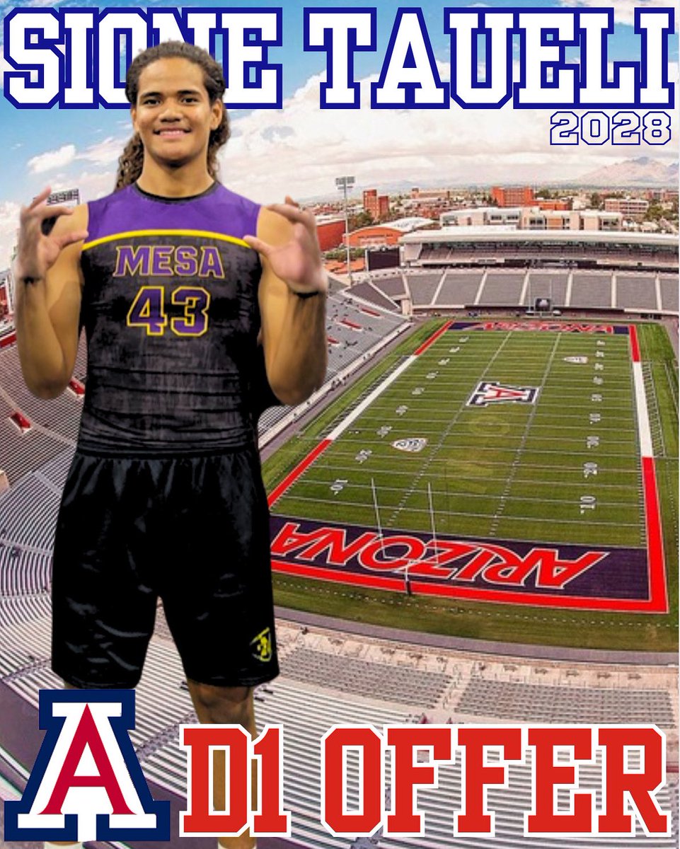 Mesa Athletics (@mesahsathletics) on Twitter photo We know itโs lateโฆ but Sioneโs first D1 offer just dropped ๐ปโฌ๏ธ Shoutout to the University of Arizona for seeing the vision. #BearDown #LateButRightOnTime <a href="/TaueliSion14666/">SioneTaueli</a> <a href="/CoachHathcock/">Jeremy Hathcock</a> <a href="/Mesa_FB/">Mesa High Football</a> <a href="/CoachSheridanAZ/">Andrew Sheridan</a> <a href="/CoachKlecka/">David Klecka</a> We know itโs lateโฆ but Sioneโs first D1 offer just dropped ๐ปโฌ๏ธ Shoutout to the University of Arizona for seeing the vision. #BearDown #LateButRightOnTime <a href="/TaueliSion14666/">SioneTaueli</a> <a href="/CoachHathcock/">Jeremy Hathcock</a> <a href="/Mesa_FB/">Mesa High Football</a> <a href="/CoachSheridanAZ/">Andrew Sheridan</a> <a href="/CoachKlecka/">David Klecka</a>