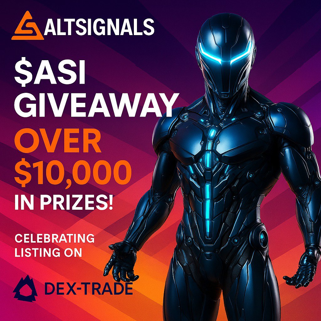 AltSignalseng's tweet photo. 🚨 $ASI is SURGING — and the listing is TOMORROW!

We’re up +40% in the last 24 hours and celebrating with a $10,000+ giveaway 🎉

Get in before the Dex-Trade listing drops 👇

👉 https://t.co/qMfe0Nzgtn

#AltSignals #ASI #CryptoGiveaway #CryptoListing #DexTrade #CryptoNews #AltcoinSeason